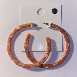 Crystal Pink Hoop Earrings